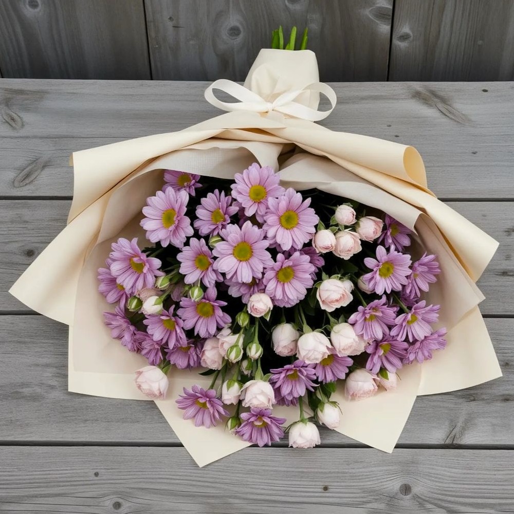 Букет цветов из: Розы и Хризантемы в Арбаж