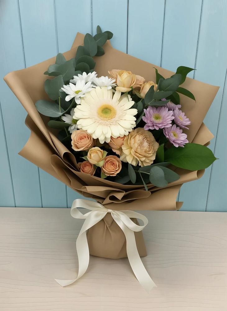 Букет цветов из: Герберы и Хризантемы в Арбаж