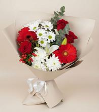 Букет цветов из:  Розы, Хризантемы, Герберы и Лилии в Арбаж