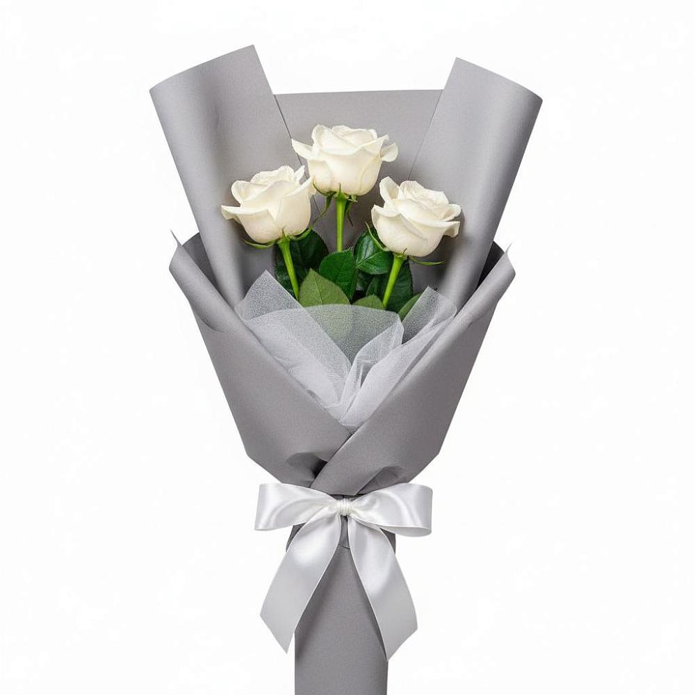Букет 3 белые розы в Арбаж